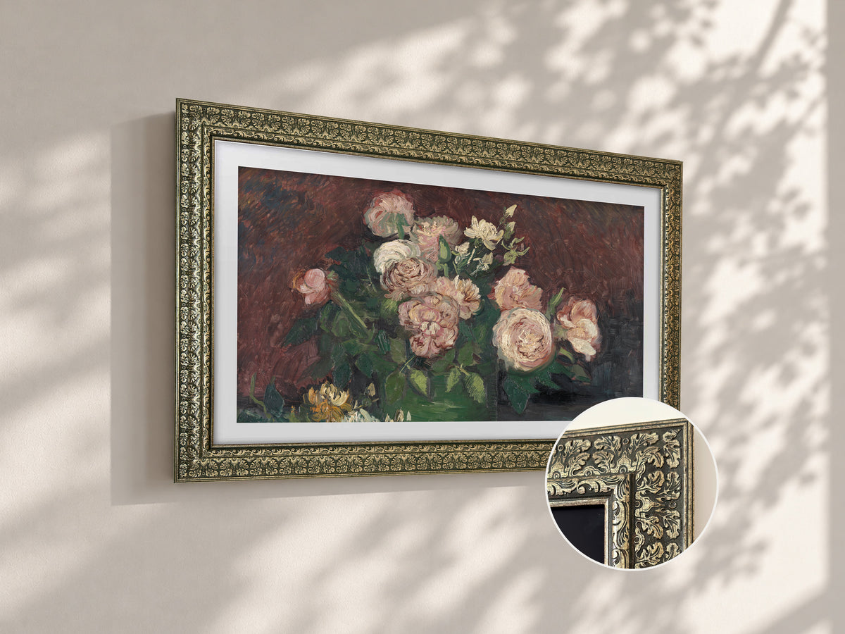 Frame for Samsung The Frame TV,Custom TV Frame ,Decorative TV Frame,Handmade tv Frame, custom brand tv frame, Silver-greenTV frames