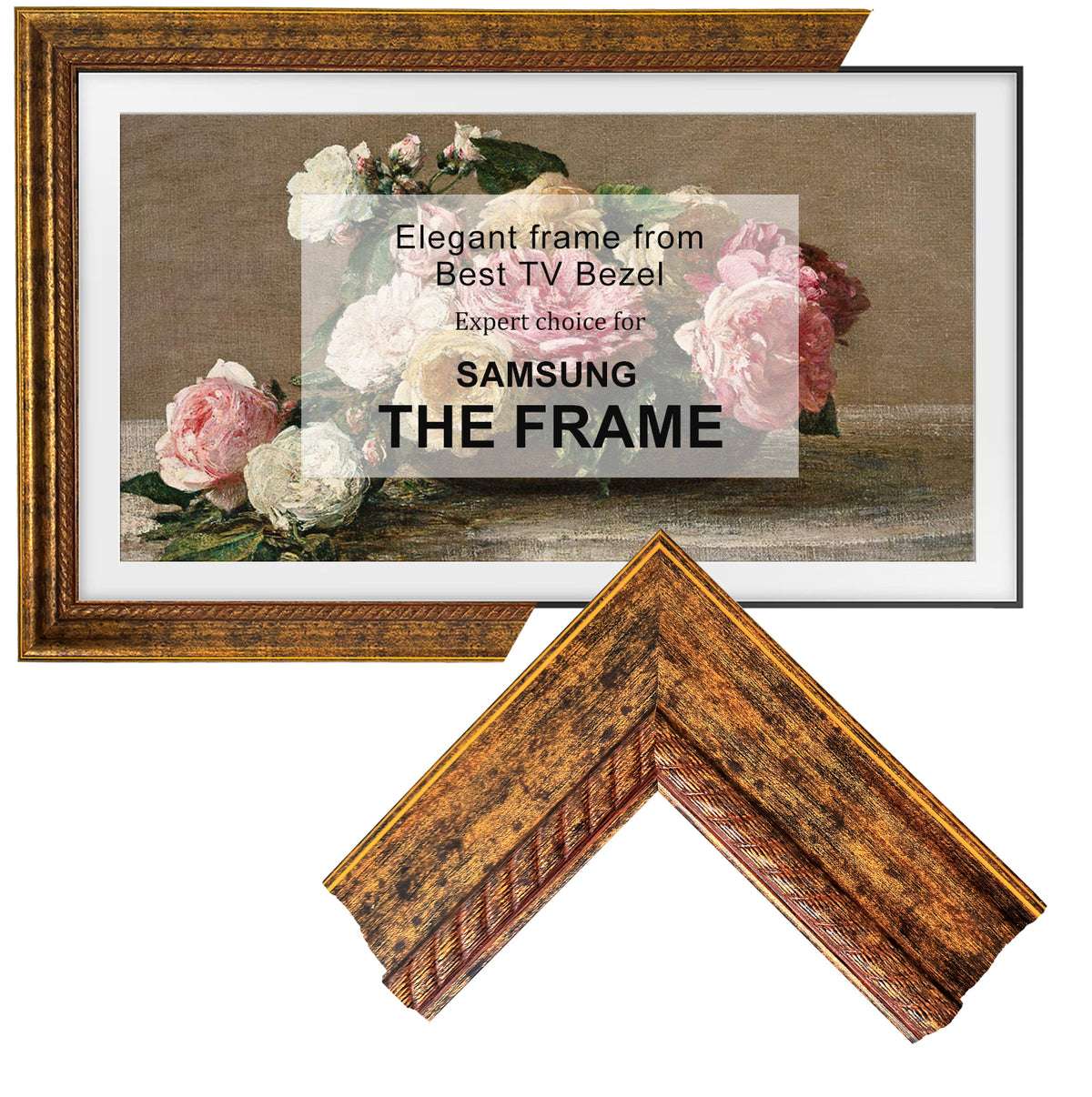 Frame for Samsung The Frame TV,Compatible with Samsung,Hisense,and TCL TVs,Custom tv frame,Decorative tv frame,Handmade tv frame
