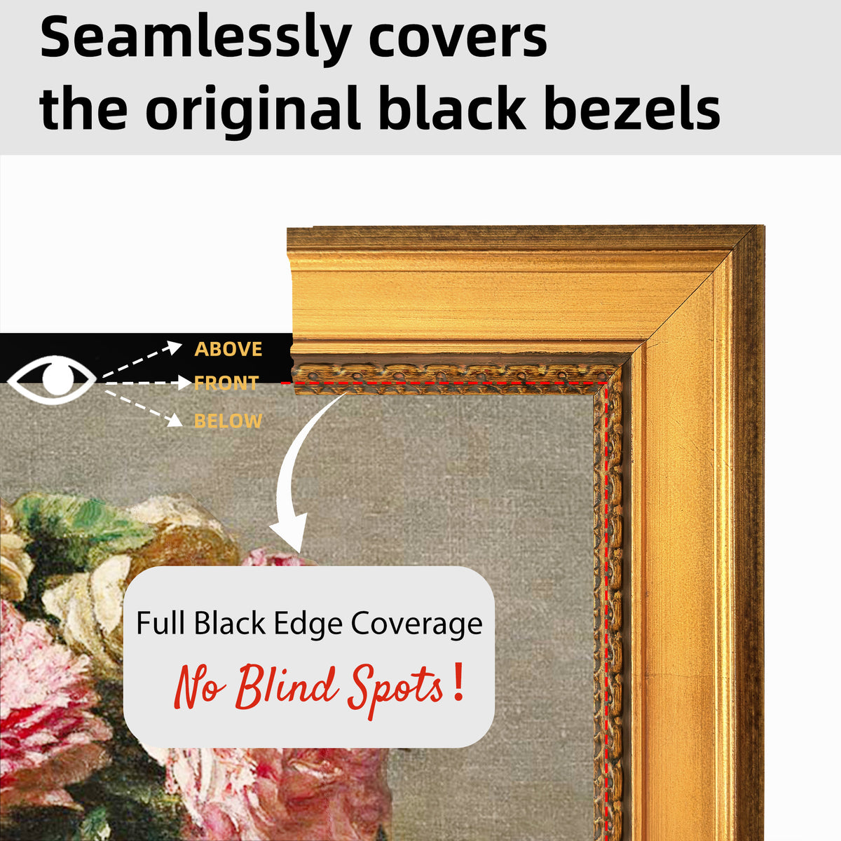 Hand-Crafted Wooden TV Frame,Gilded Rococo Style,for Samsung The Frame TV,2017-2026 and The Frame Pro Models