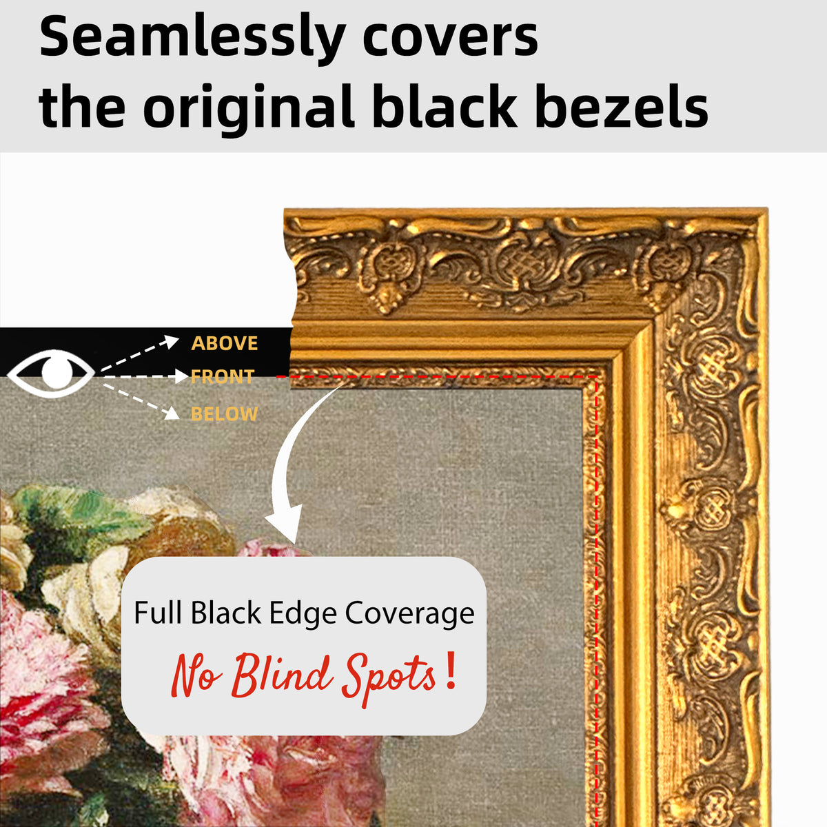 Baroque Gold Pine Wood TV Frame for Samsung The Frame,100% handmade,custom brand tv frame,frame for samsung 2021-2026&PRO