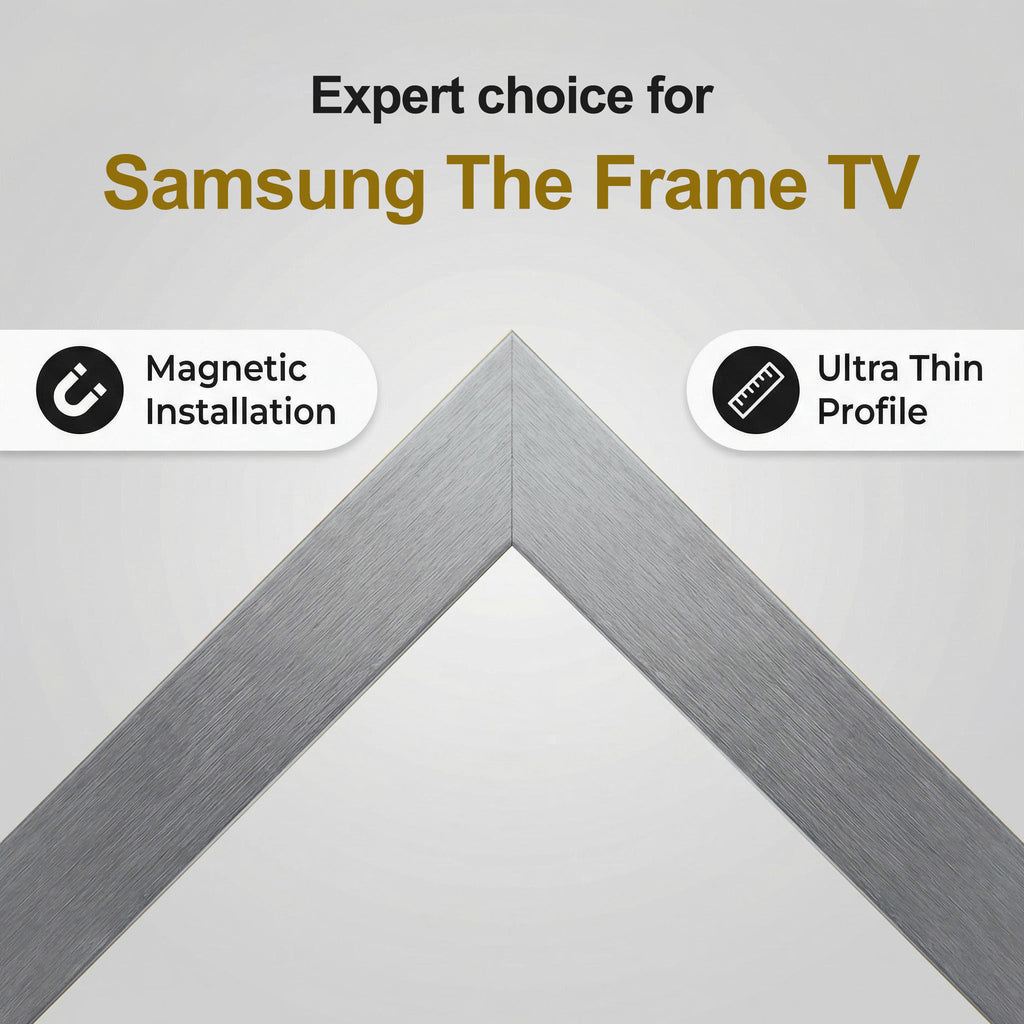 Samsung Frame TV Handmade Bezel , Brushed Titanium Gray TV Frame, Frame Tv Bezel, The Frame Bezel, frame for samsung 2021-2026&PRO