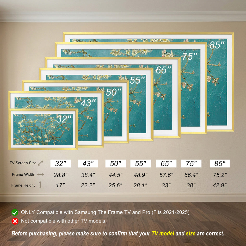 Samsung Frame TV bezel,the frame tv frame,handmade frame tv bezel,Gold TV frame,aluminum alloy frame,modern tv frame,the frame 2021-26