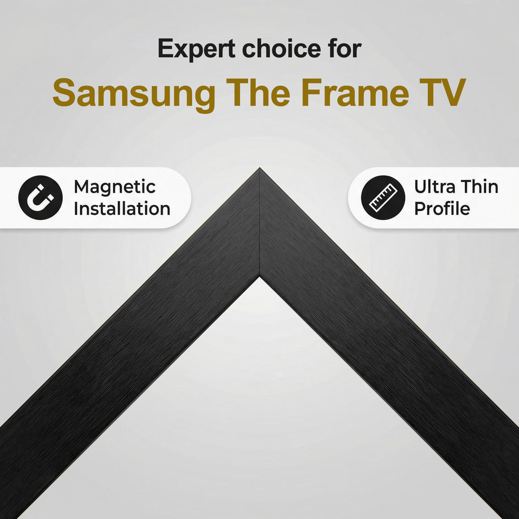 Black TV Frame, Handmade Aluminum TV Bezel for Samsung Frame TV (2017-2025 Models)