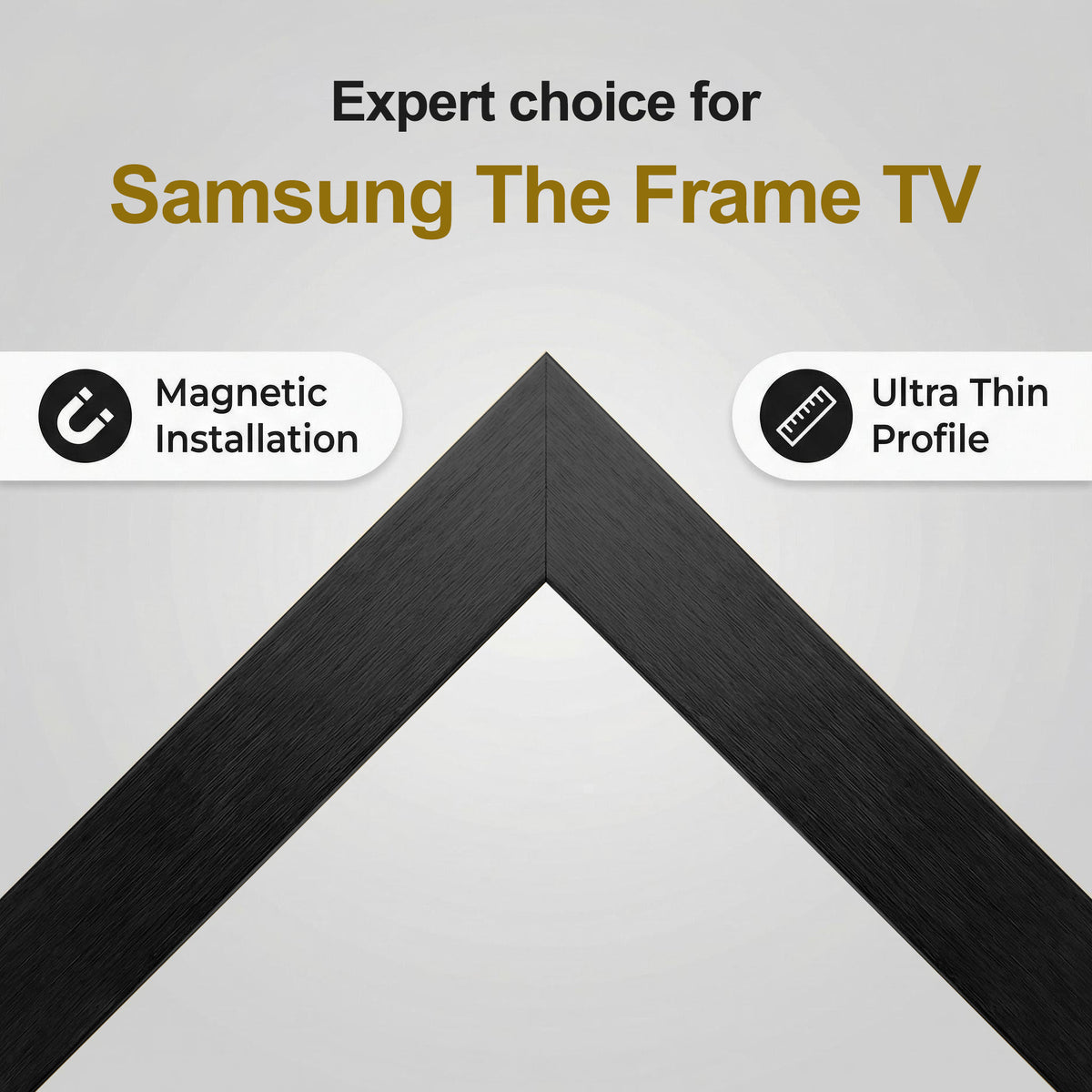 Black TV Frame, Handmade Aluminum TV Bezel for Samsung Frame TV (2017-2025 Models)