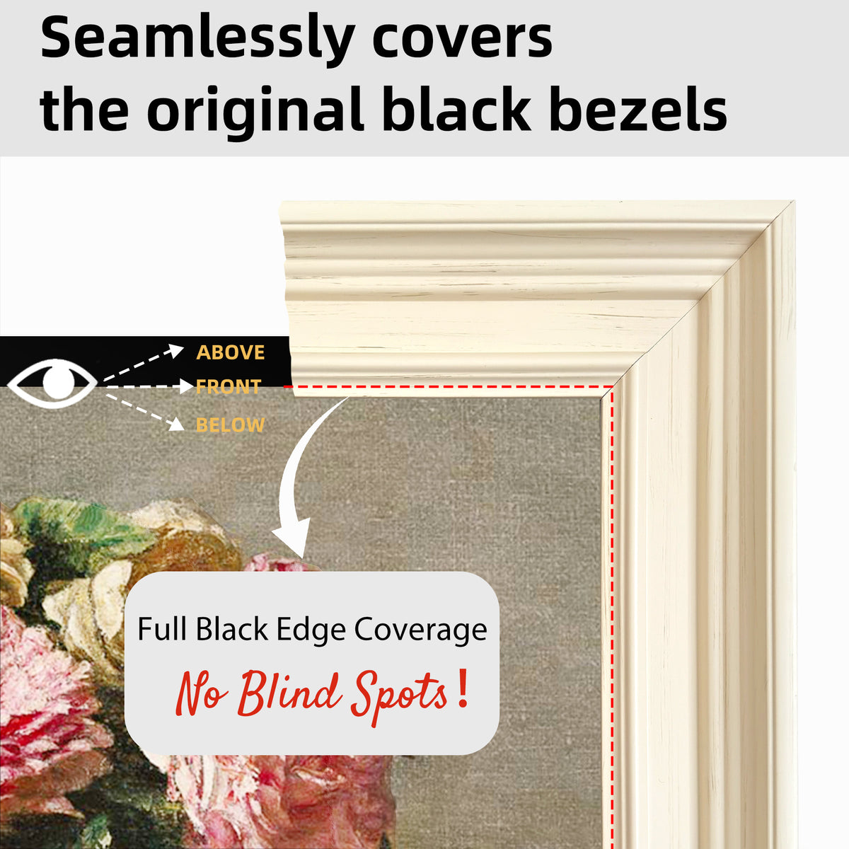 Creamy white/Black frame for Samsung frame tv 2018-2026&PRO,wooden tv frame,Handmade TV frame,Custom TV Frame for Any Model/Brand