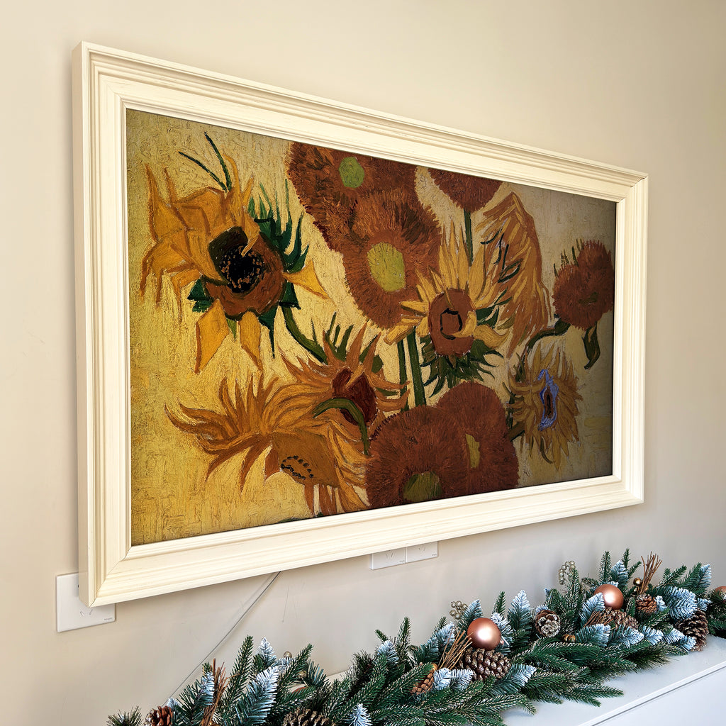 Creamy white/Black frame for Samsung frame tv 2018-2026&PRO,wooden tv frame,Handmade TV frame,Custom TV Frame for Any Model/Brand