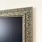 Frame for Samsung The Frame TV,Custom TV Frame ,Decorative TV Frame,Handmade tv Frame, custom brand tv frame, Silver-greenTV frames