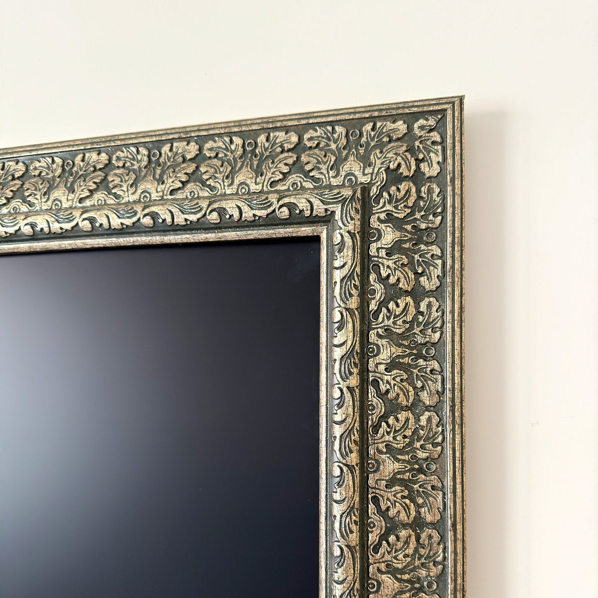 Frame for Samsung The Frame TV,Custom TV Frame ,Decorative TV Frame,Handmade tv Frame, custom brand tv frame, Silver-greenTV frames