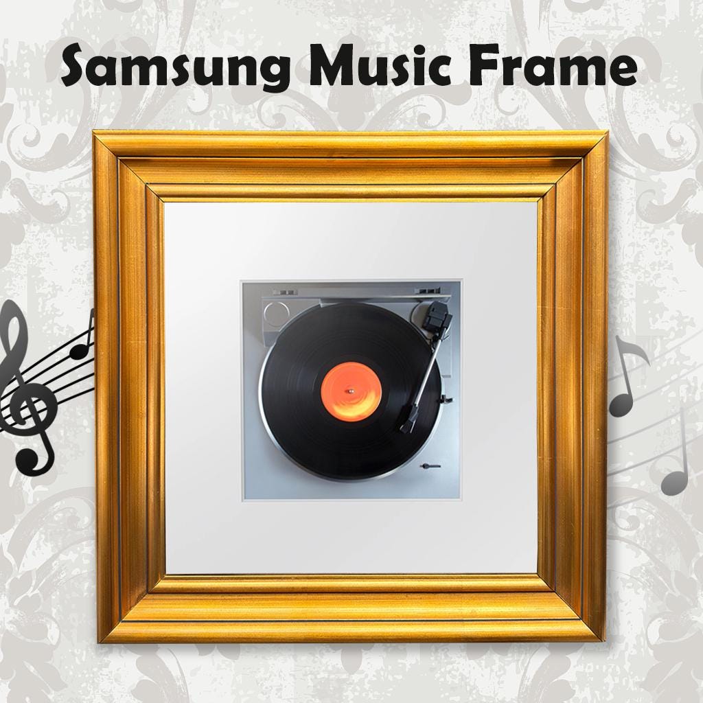 Gold Frame for Samsung Music Frame – 18"x18" Decorative Wall Mount Cover – Foil Finish Art Frame (Frame Only)