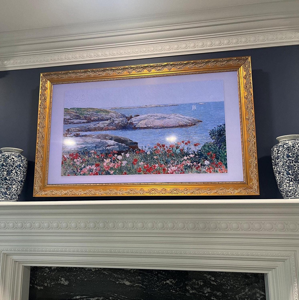 Baroque Gold Pine Wood TV Frame for Samsung The Frame,100% handmade,custom brand tv frame,frame for samsung 2021-2026&PRO