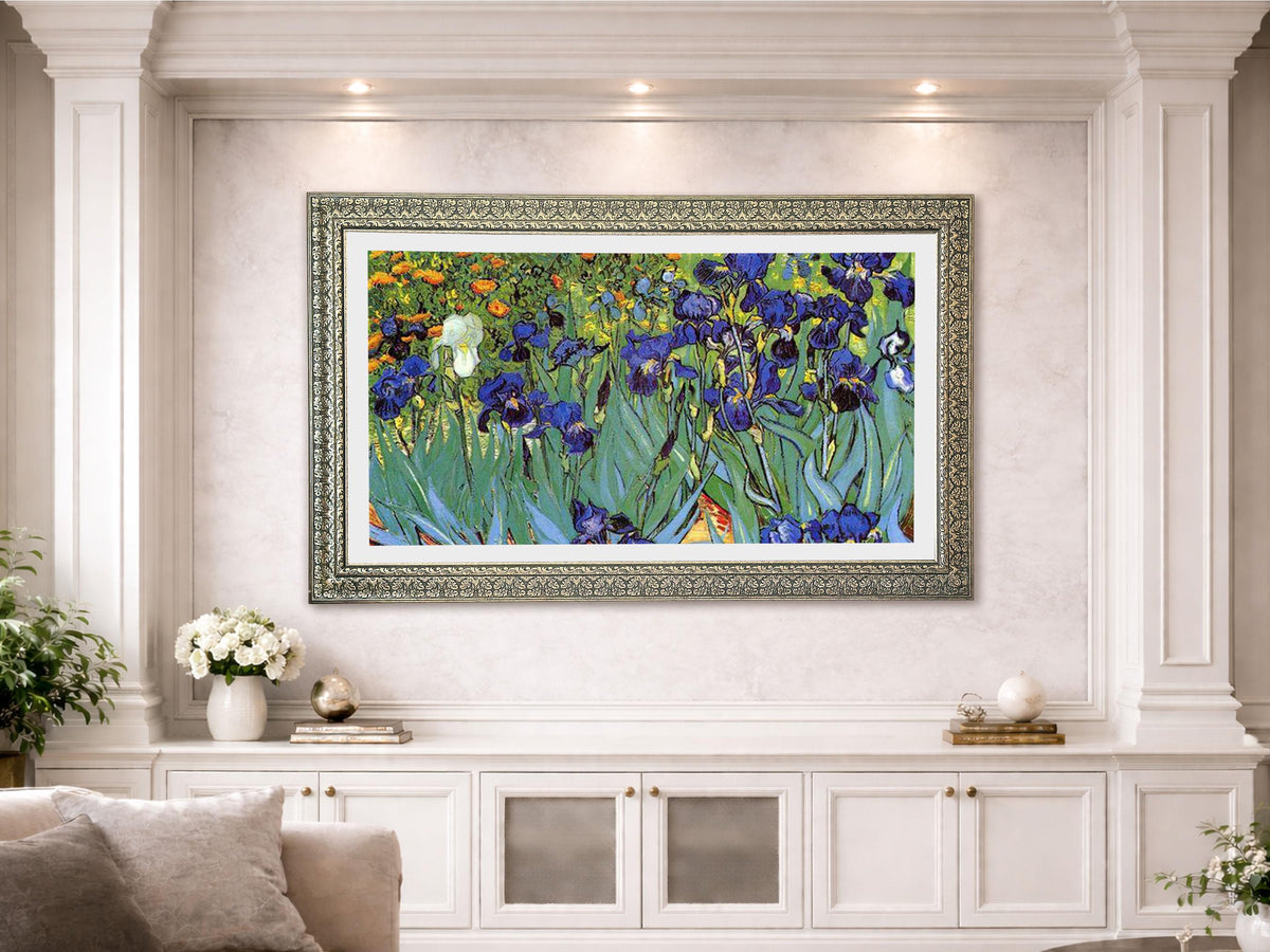 Frame for Samsung The Frame TV,Custom TV Frame ,Decorative TV Frame,Handmade tv Frame, custom brand tv frame, Silver-greenTV frames