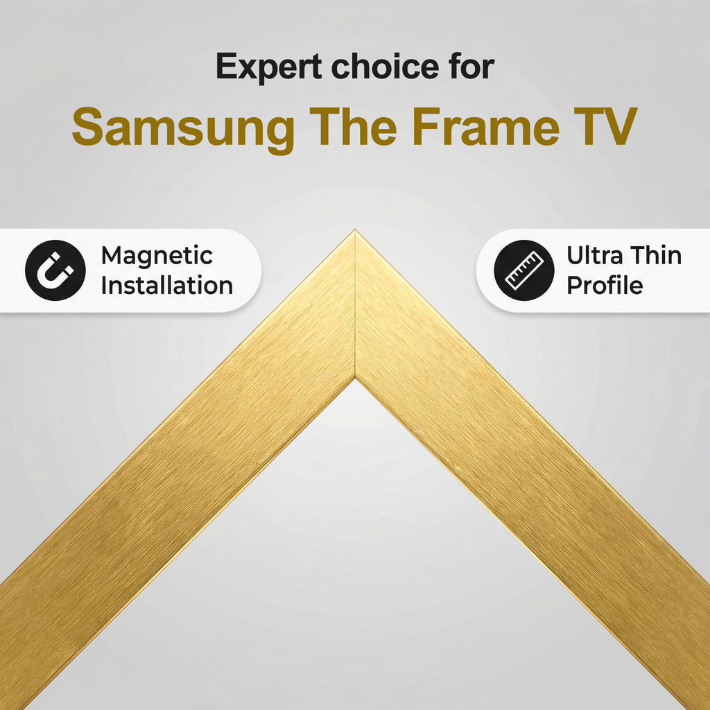 Samsung Frame TV bezel,the frame tv frame,handmade frame tv bezel,Gold TV frame,aluminum alloy frame,modern tv frame,the frame 2021-26